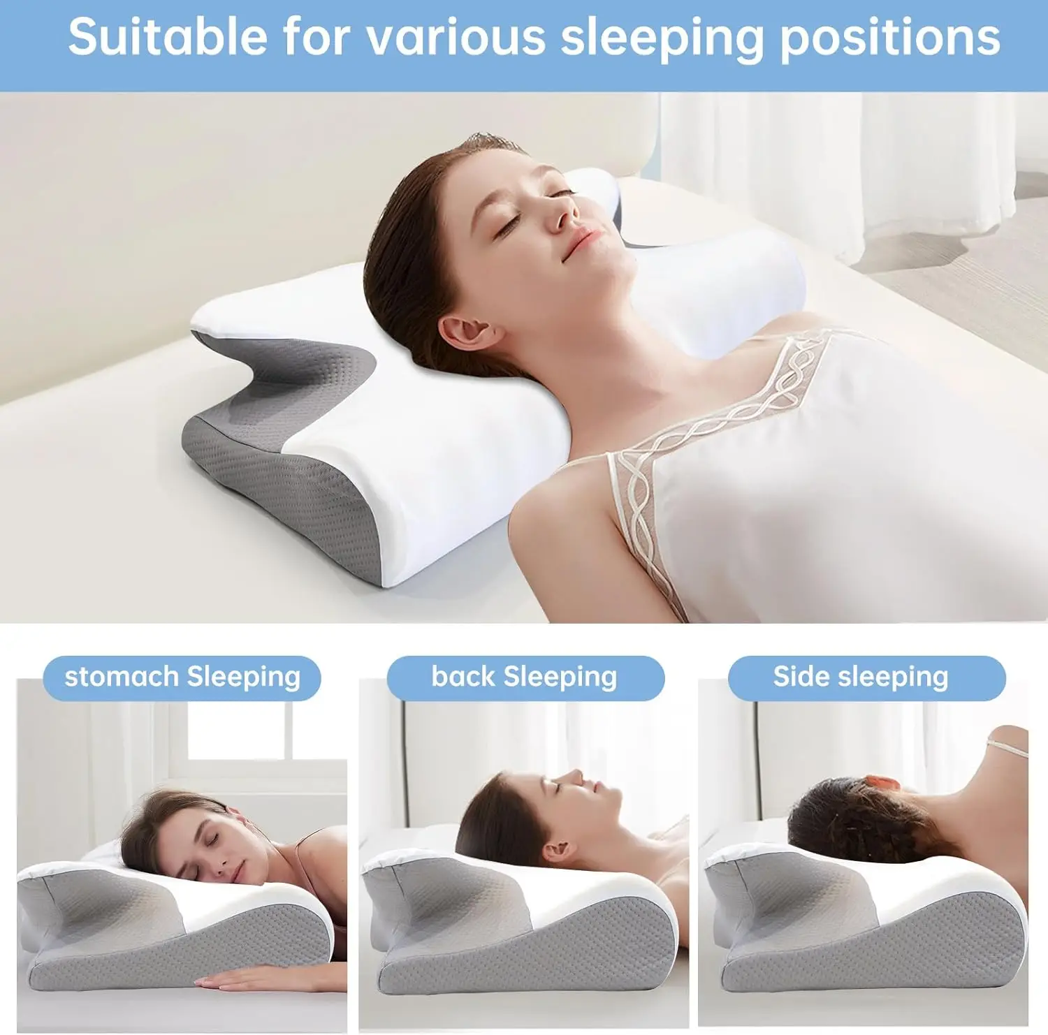 Butterfly Sleep Memory Neck Pillow Slow Rebound Comfortable Memory Foam Sleep Pillow Cervical Orthopedic Neck Massage Bed Pillow
Butterfly Sleep Memory Neck Pillow Slow Rebound Comfortable Memory Foam Sleep Pillow Cervical Orthopedic Neck Massage Bed Pillow