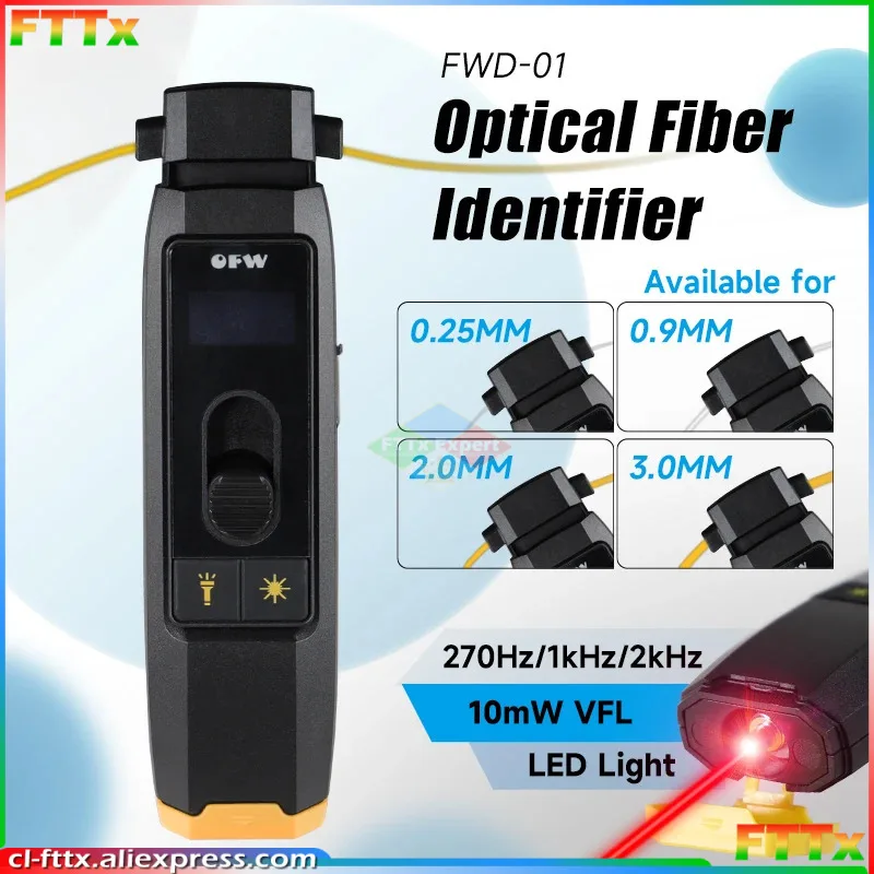 FWD-01 Optical Fiber Identifier Live Fiber Identifier Live Fiber Detector with Visual Fault Locator LED Light 700-1700nm SM MM
FWD-01 Optical Fiber Identifier Live Fiber Identifier Live Fiber Detector with Visual Fault Locator LED Light 700-1700nm SM MM