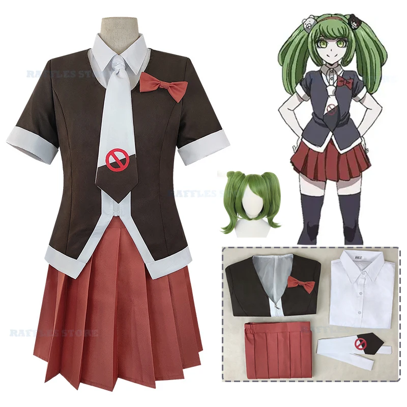 Аниме-игра Danganronpa Monaka, карнавальный костюм JK, школьная форма для девочек, рабочая одежда для кафе, короткая юбка, парик с хвостиком
Аниме-игра Danganronpa Monaka, карнавальный костюм JK, школьная форма для девочек, рабочая одежда для кафе, короткая юбка, парик с хвостиком