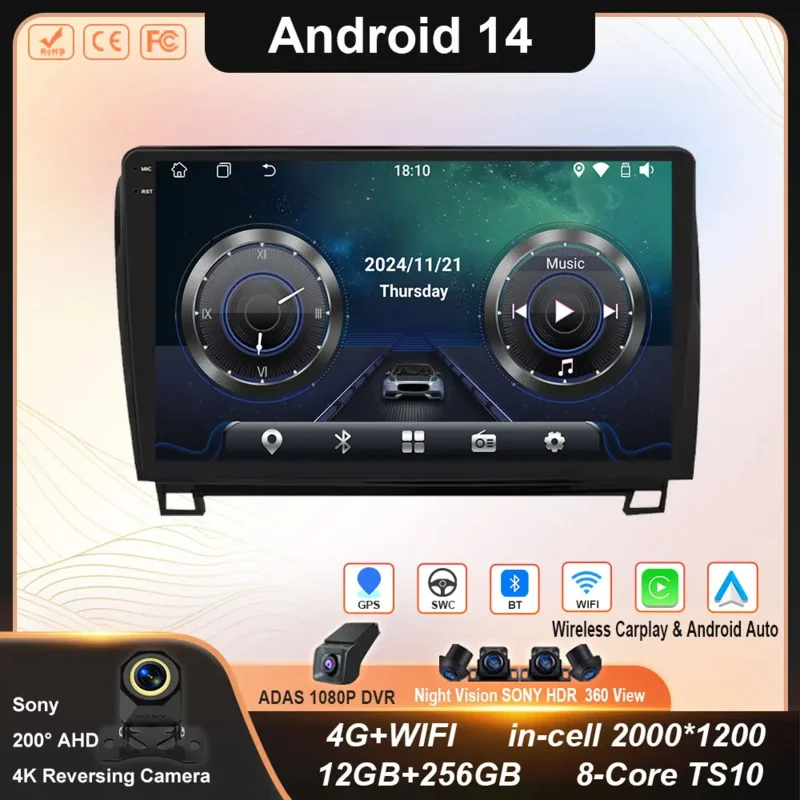 Android 14 для Toyota Tundra XK50 2007-2013 Sequoia XK60 2008-2017 Автомобильный радиоприемник Мультимедийный видеоплеер Экран навигации Авто
Android 14 для Toyota Tundra XK50 2007-2013 Sequoia XK60 2008-2017 Автомобильный радиоприемник Мультимедийный видеоплеер Экран навигации Авто