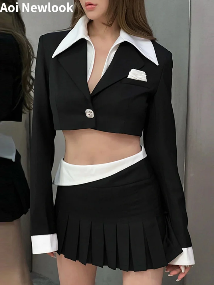 Sexy Fashion Spice Girl Suit Women‘s Autumn New High Quality Diamond Button Blazer Short Coat+Pleated Skirt Commuter 2-Piece Set
Sexy Fashion Spice Girl Suit Women‘s Autumn New High Quality Diamond Button Blazer Short Coat+Pleated Skirt Commuter 2-Piece Set