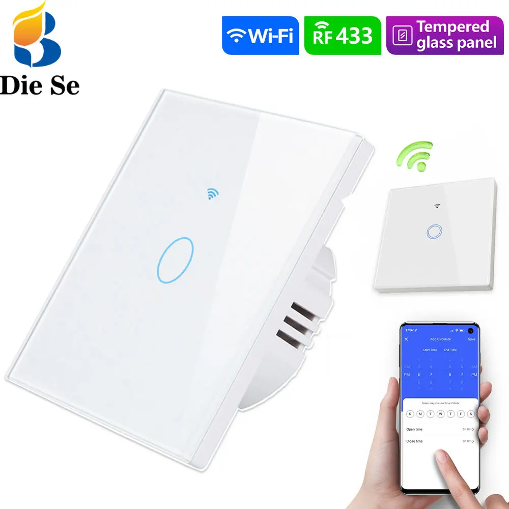 Tuya Smart Home Switch WIFI Rf Tempered Glass Touch Button on Off Light Switch Work with 433mhz Wireless Switch Alexa GoogleHome
Tuya Smart Home Switch WIFI Rf Tempered Glass Touch Button on Off Light Switch Work with 433mhz Wireless Switch Alexa GoogleHome
