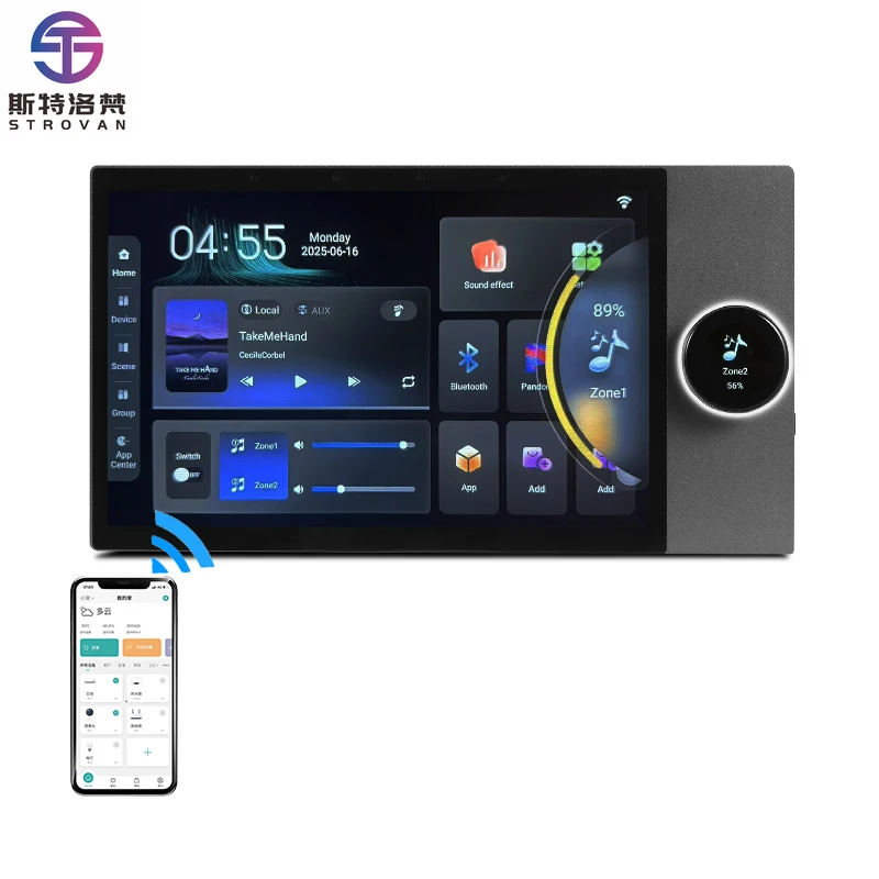 Smart home background music Host 7-inch 8*30W wall amplifier wifi Android Intelligence central touch screen control panel
Smart home background music Host 7-inch 8*30W wall amplifier wifi Android Intelligence central touch screen control panel