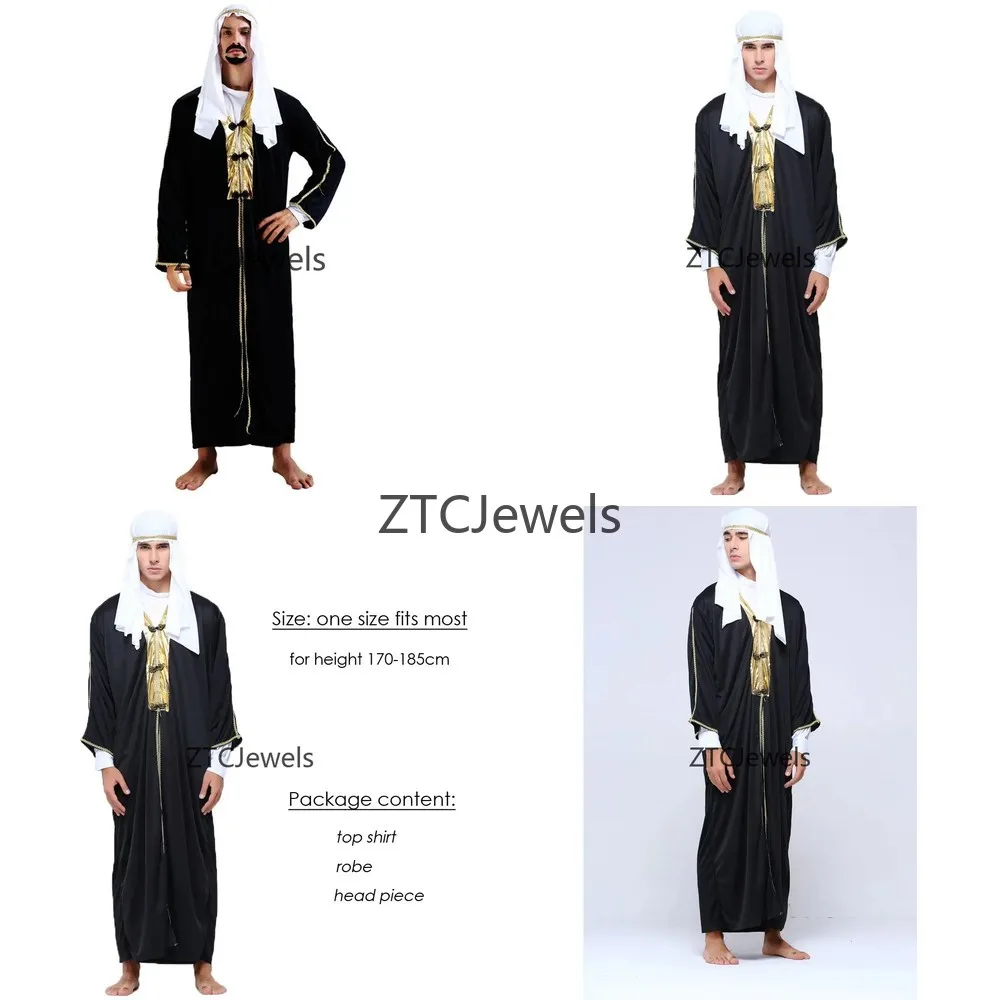 Arabian Sheik Costume for Men Sultan Robe Cosplay Fancy Dress Halloween Carnival Purim Party Costume
Arabian Sheik Costume for Men Sultan Robe Cosplay Fancy Dress Halloween Carnival Purim Party Costume