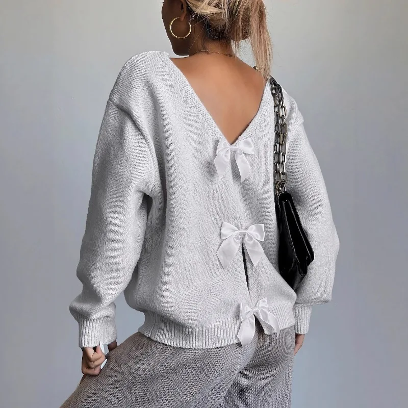 2026 Spring Hot Sweet Bow Decoration Loose Long-sleeved Sweater Fashion Niche Knitted Sweater Women's Clothing
2026 Spring Hot Sweet Bow Decoration Loose Long-sleeved Sweater Fashion Niche Knitted Sweater Women's Clothing