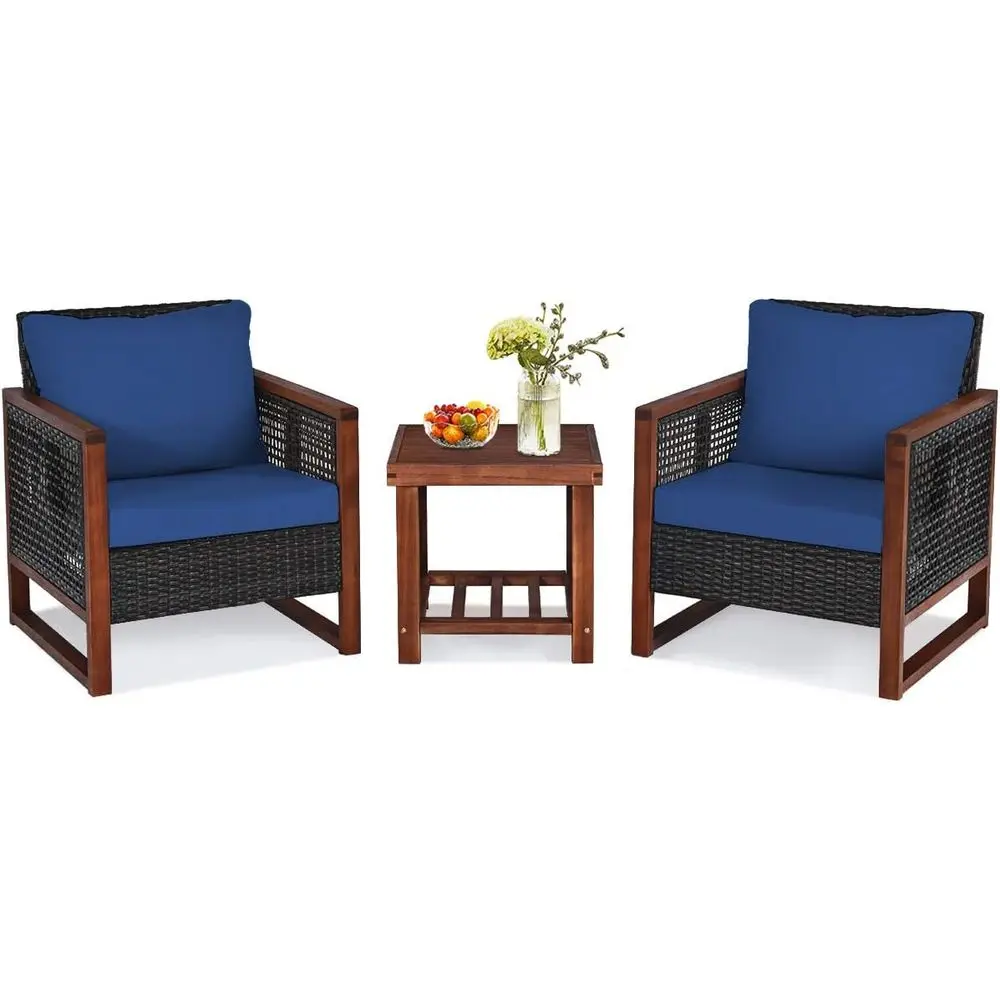 3-Piece Outdoor Patio Furniture Set: Wicker Chairs with Coffee Table, Ideal for Balcony, Porch, Bistro, Garden, and Poolside
3-Piece Outdoor Patio Furniture Set: Wicker Chairs with Coffee Table, Ideal for Balcony, Porch, Bistro, Garden, and Poolside