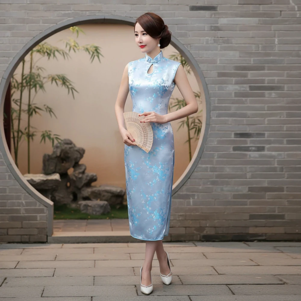 Comfortable Floral Print Cheongsam Dresses Chinese Style Mandarin Collar Bodycon Dresses Maxi Sleeveless Chinese Qipao Women
Comfortable Floral Print Cheongsam Dresses Chinese Style Mandarin Collar Bodycon Dresses Maxi Sleeveless Chinese Qipao Women