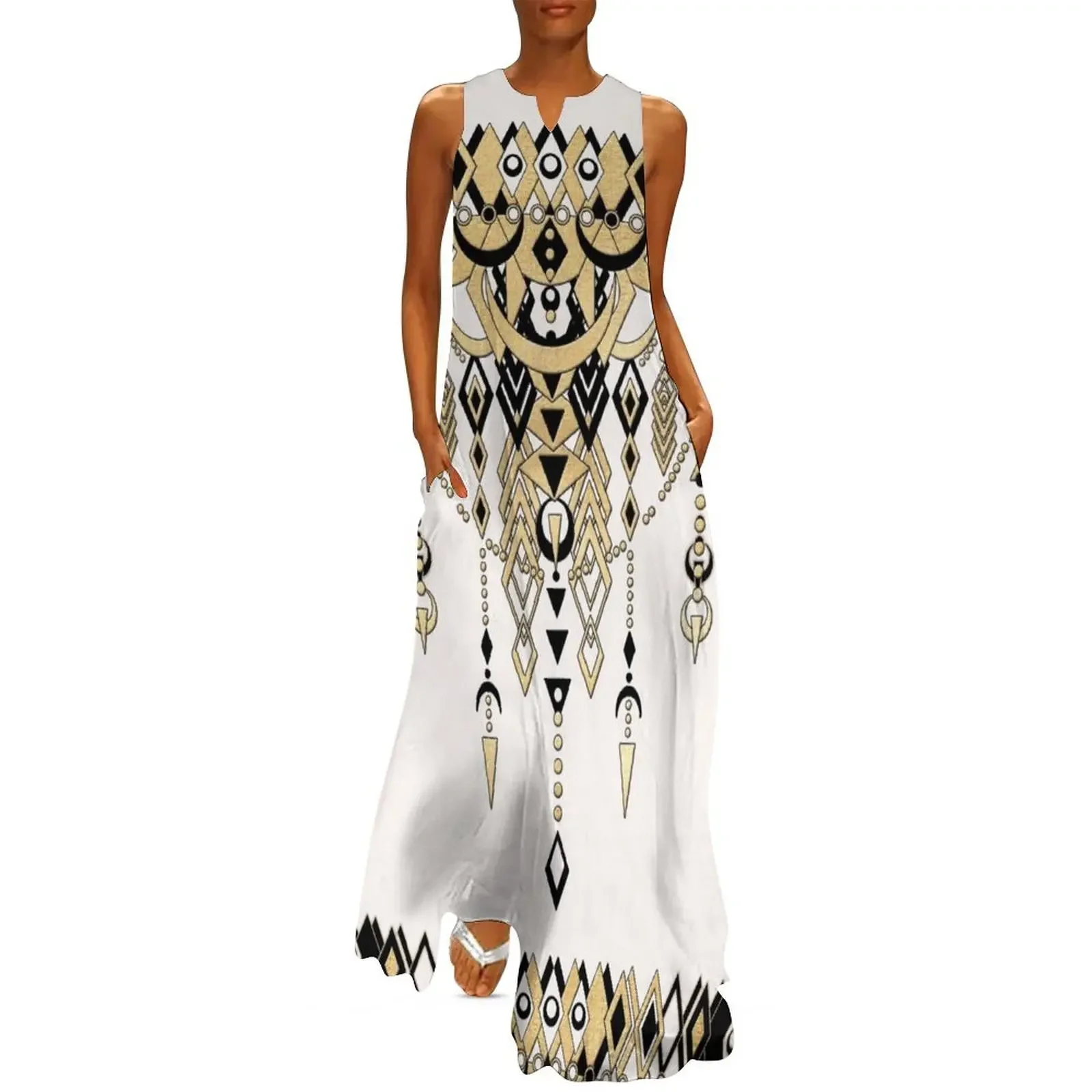 Modern Deco in Black and Cream Long Dress dresses for women prom dress summer women's suit Dress
Modern Deco in Black and Cream Long Dress dresses for women prom dress summer women's suit Dress