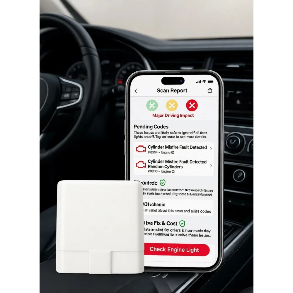 Bluetooth OBD2 Scanner for iPhone Android Diagnostic Tool Check Engine Code Reader
Bluetooth OBD2 Scanner for iPhone Android Diagnostic Tool Check Engine Code Reader