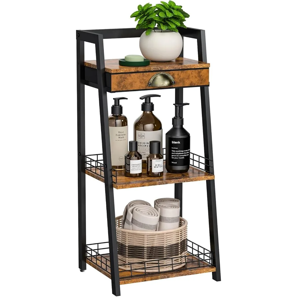 keomaisyto 3-Tier Bathroom Shelves with Drawer, Floor Bathroom Storage Shelf, Small Storage Stand Rack, Freestanding Ladder Book
keomaisyto 3-Tier Bathroom Shelves with Drawer, Floor Bathroom Storage Shelf, Small Storage Stand Rack, Freestanding Ladder Book