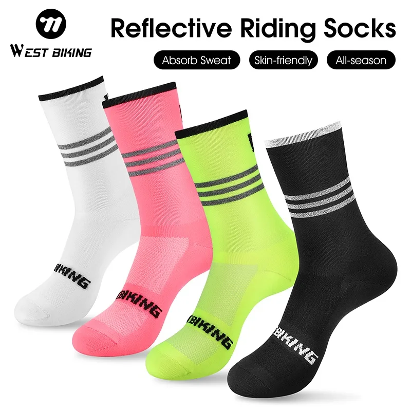 WEST BIKING Reflective Cycling Socks High-Elastic Soft Breathable Bike Sports Socks Sweat-Absorbing Wear-Resistant Riding Socks
WEST BIKING Reflective Cycling Socks High-Elastic Soft Breathable Bike Sports Socks Sweat-Absorbing Wear-Resistant Riding Socks