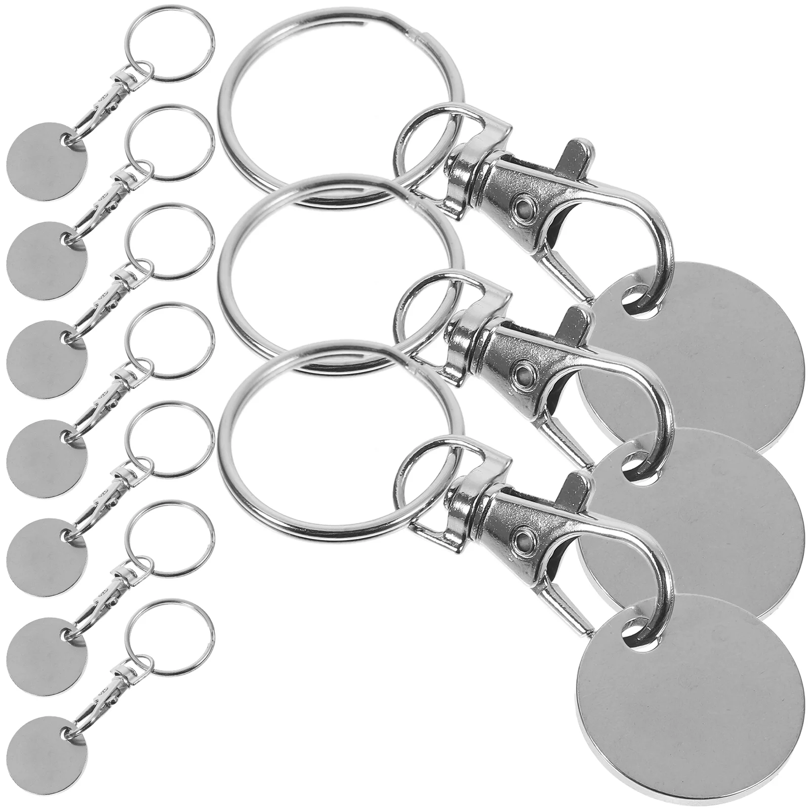 10 Pcs Cart Token Trolley Shopping Keyrings Metal Ornament Stainless Steel Small Tokens Keychain Supplies
10 Pcs Cart Token Trolley Shopping Keyrings Metal Ornament Stainless Steel Small Tokens Keychain Supplies