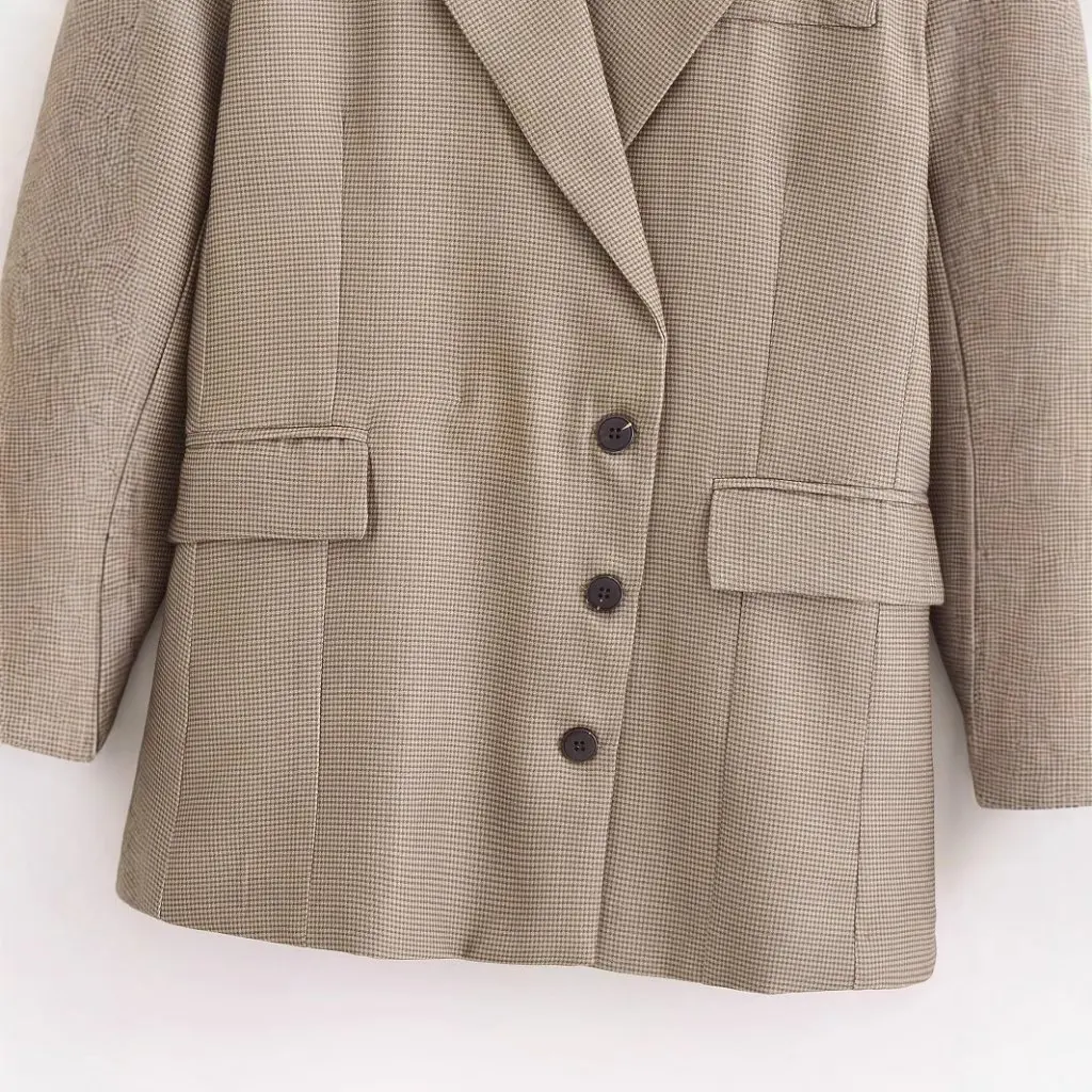 European And American Fashion Plaid Breasted Long Sleeve Suit Jacket Women's Spring New Arrivals A769131
European And American Fashion Plaid Breasted Long Sleeve Suit Jacket Women's Spring New Arrivals A769131