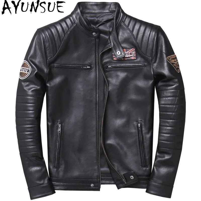 AYUNSUE Genuine Leather Jacket Men Vintage Natural Cowskin Coat Spring Autumn Mens Leather Motorcycle Jackets Chaquetas Hombre
AYUNSUE Genuine Leather Jacket Men Vintage Natural Cowskin Coat Spring Autumn Mens Leather Motorcycle Jackets Chaquetas Hombre