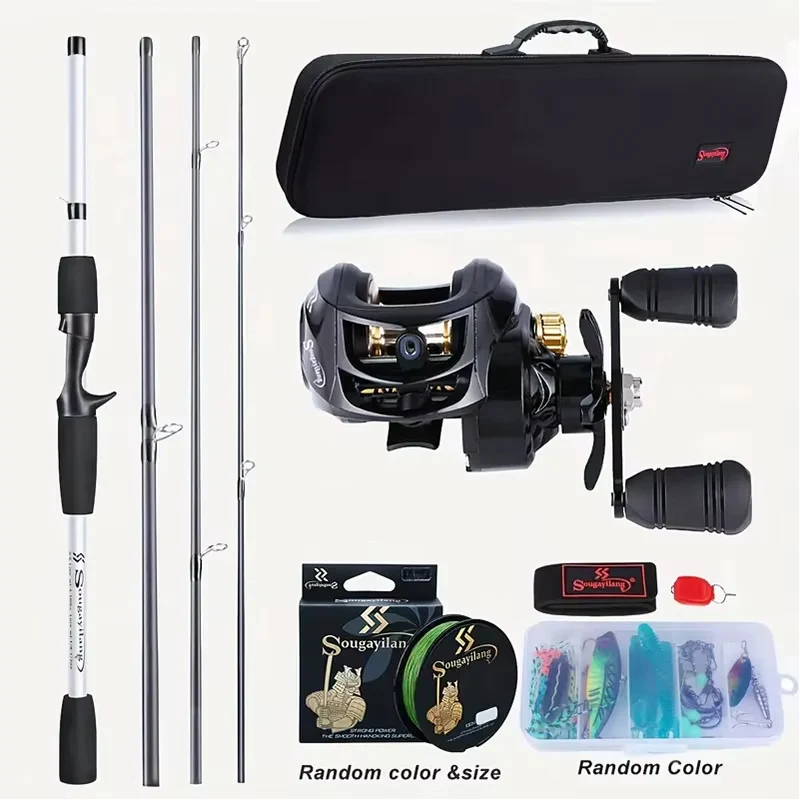 Sougayilang Beginner Fishing Gear Set 4 Section Fiber Glass Fishing Rod 7.2:1 Baitcasting Reel With Line Bait Accessories Pesca
Sougayilang Beginner Fishing Gear Set 4 Section Fiber Glass Fishing Rod 7.2:1 Baitcasting Reel With Line Bait Accessories Pesca