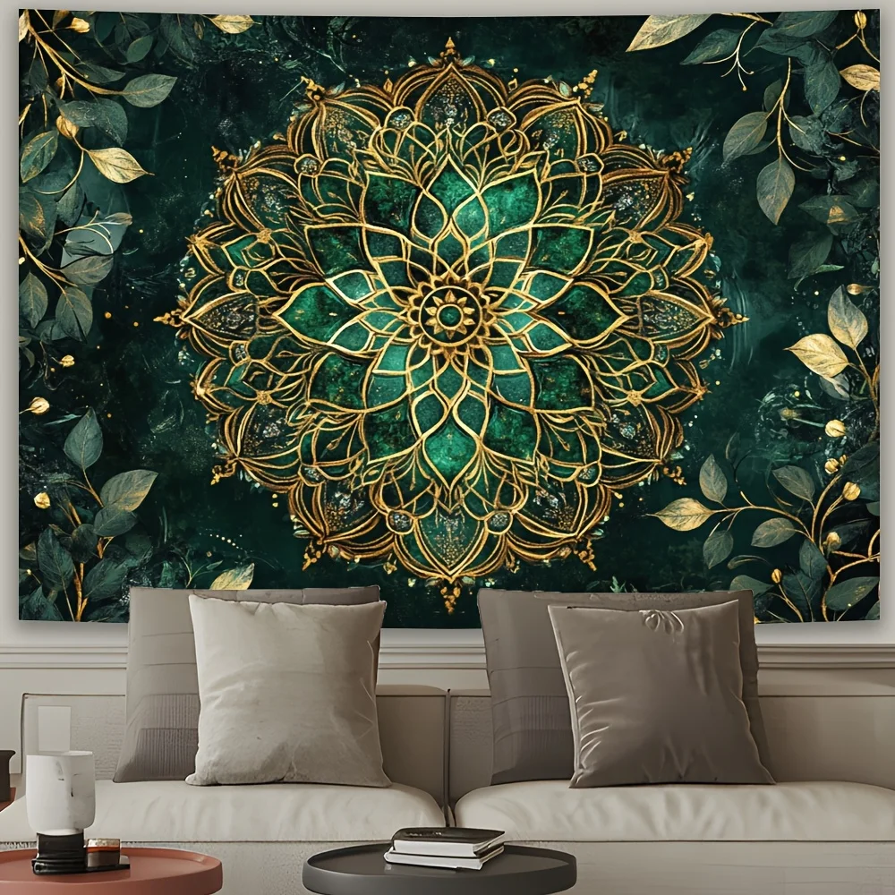 1 piece Green Mandala Flower Tapestry - Polyester fabric, machine washable, suitable for bedroom living room decoration
1 piece Green Mandala Flower Tapestry - Polyester fabric, machine washable, suitable for bedroom living room decoration