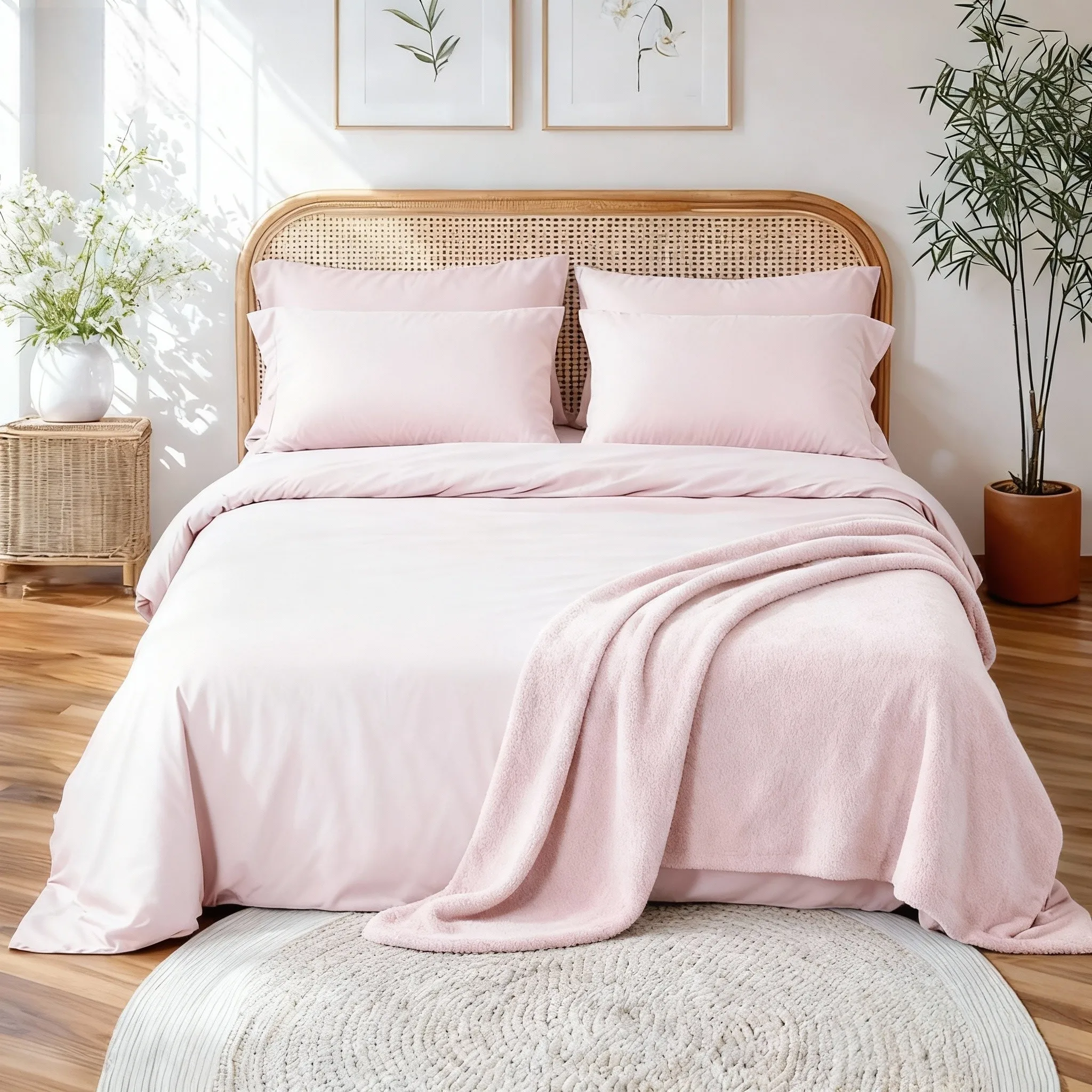 Upgraded 4pcs Bamboo Sheet Set, Gentle And Light Beige-Friendly, 16" Deep Pocket Wrinkle And Shrink Resistant, y Soft Hotel Quality Bedding, Includes Fitted Sheet, Flat Sheet And 2 Pillowcases, Perfect Christmas Gift for Ultimate Comfort
Upgraded 4pcs Bamboo Sheet Set, Gentle And Light Beige-Friendly, 16" Deep Pocket Wrinkle And Shrink Resistant, y Soft Hotel Quality Bedding, Includes Fitted Sheet, Flat Sheet And 2 Pillowcases, Perfect Christmas Gift for Ultimate Comfort