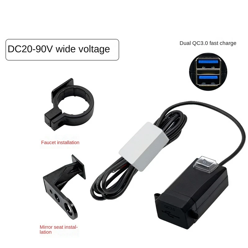 12V-24V QC3.0 Dual USB Port Waterproof Motorcycle Handlebar Charger Adapter Power Supply Socket For Phone Navigation
12V-24V QC3.0 Dual USB Port Waterproof Motorcycle Handlebar Charger Adapter Power Supply Socket For Phone Navigation