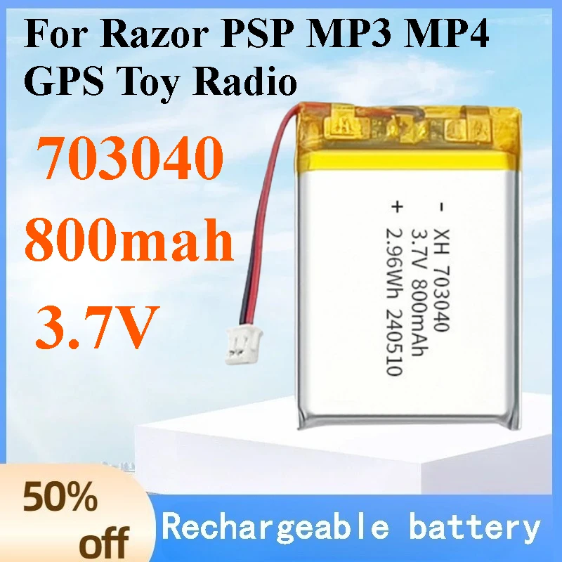 5 pcs 3.7V 800mAh 703040 Lipo Polymer Lithium Rechargeable Battery Lithium Li-ion Battery for Razor PSP MP3 MP4 GPS Toy Radio
5 pcs 3.7V 800mAh 703040 Lipo Polymer Lithium Rechargeable Battery Lithium Li-ion Battery for Razor PSP MP3 MP4 GPS Toy Radio