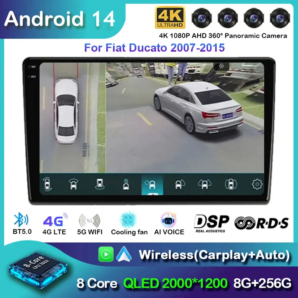 Android 14 Car Radio For Fiat Ducato 2007 - 2015 Navigation GPS Multimedia Video Player Stereo wifi+4G Carplay 2 Din video BT
Android 14 Car Radio For Fiat Ducato 2007 - 2015 Navigation GPS Multimedia Video Player Stereo wifi+4G Carplay 2 Din video BT