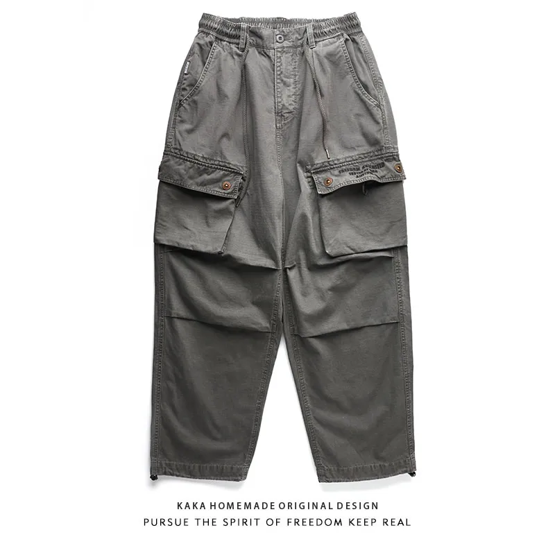 Ретро-японские рабочие брюки в клетку, свободные, с множеством карманов, повседневные мужские брюки для отдыха, прямые, полной длины
Ретро-японские рабочие брюки в клетку, свободные, с множеством карманов, повседневные мужские брюки для отдыха, прямые, полной длины