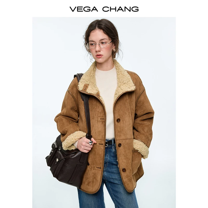 Vega Chang Новая зимняя женская модная короткая куртка с контрастными лацканами и искусственным мехом
Vega Chang Новая зимняя женская модная короткая куртка с контрастными лацканами и искусственным мехом