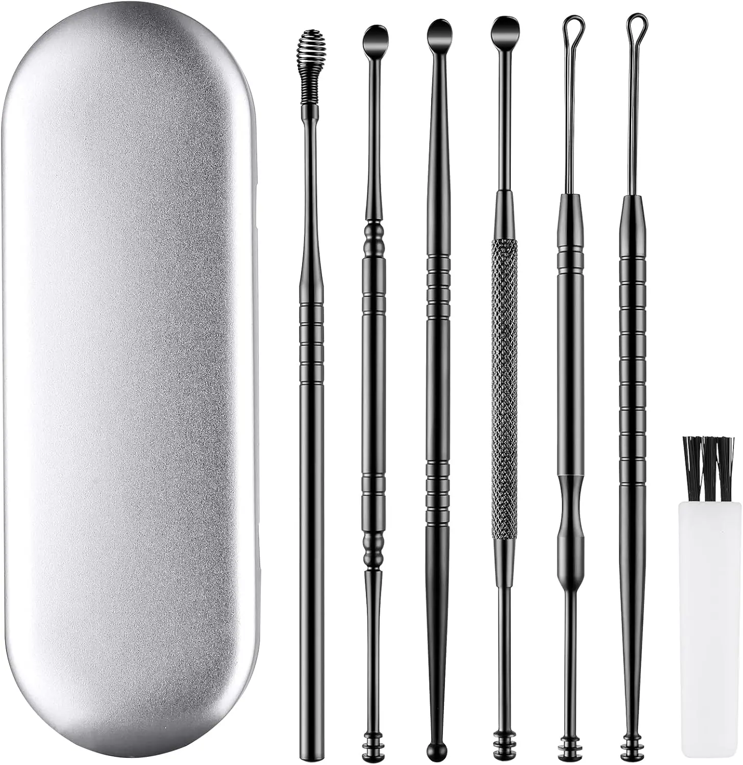 Safe Ear Wax Removal Kit, 6-Piece Stainless Steel Ear Cleaner with Storage Box & Brush, Painless Ear Pick Tool for Adults
Safe Ear Wax Removal Kit, 6-Piece Stainless Steel Ear Cleaner with Storage Box & Brush, Painless Ear Pick Tool for Adults