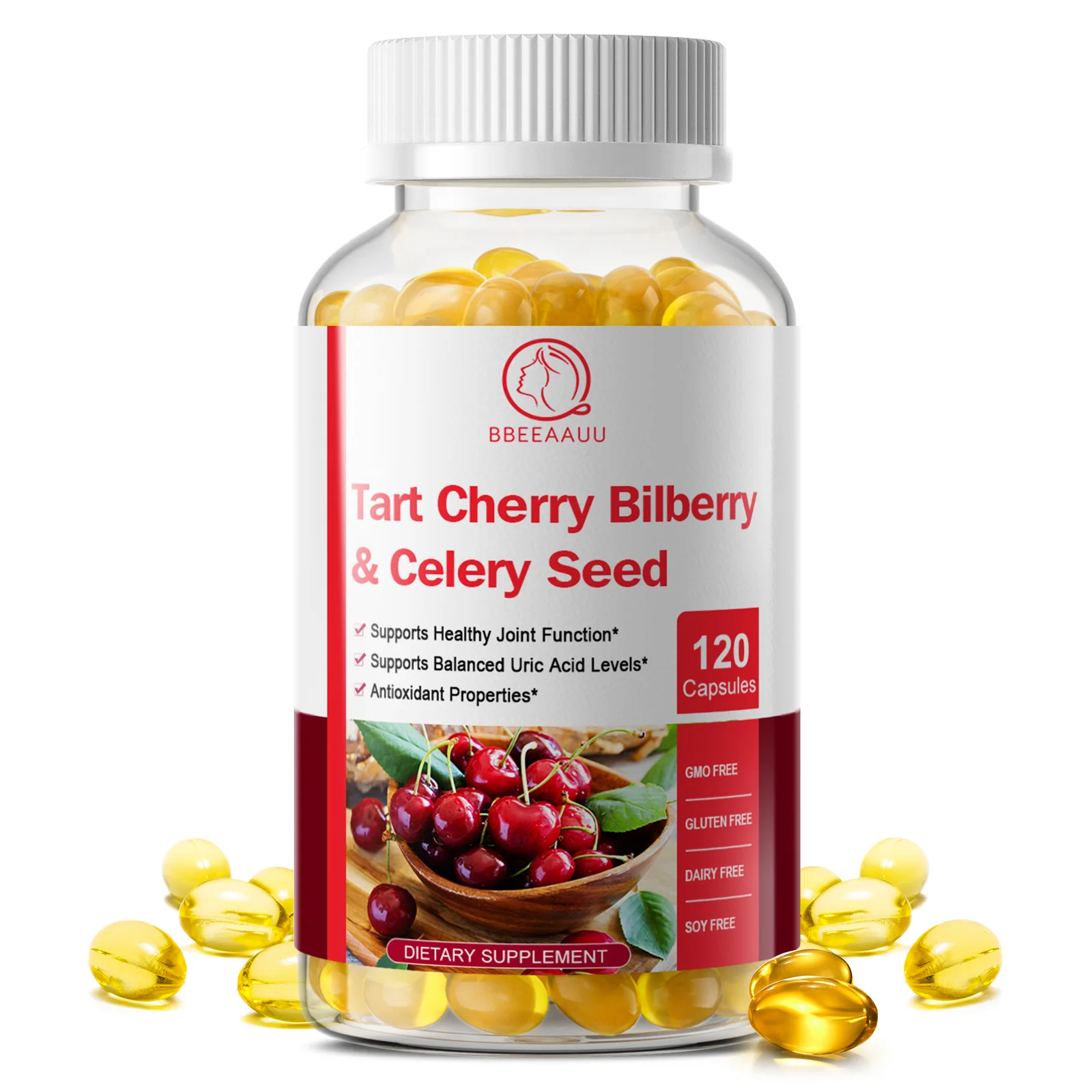 BBEEAAUU Tart Cherry Bilberry Capsule Uric Acid Cleaning Support Joint & Sleep Health Muscle Repair Antioxidant
BBEEAAUU Tart Cherry Bilberry Capsule Uric Acid Cleaning Support Joint & Sleep Health Muscle Repair Antioxidant