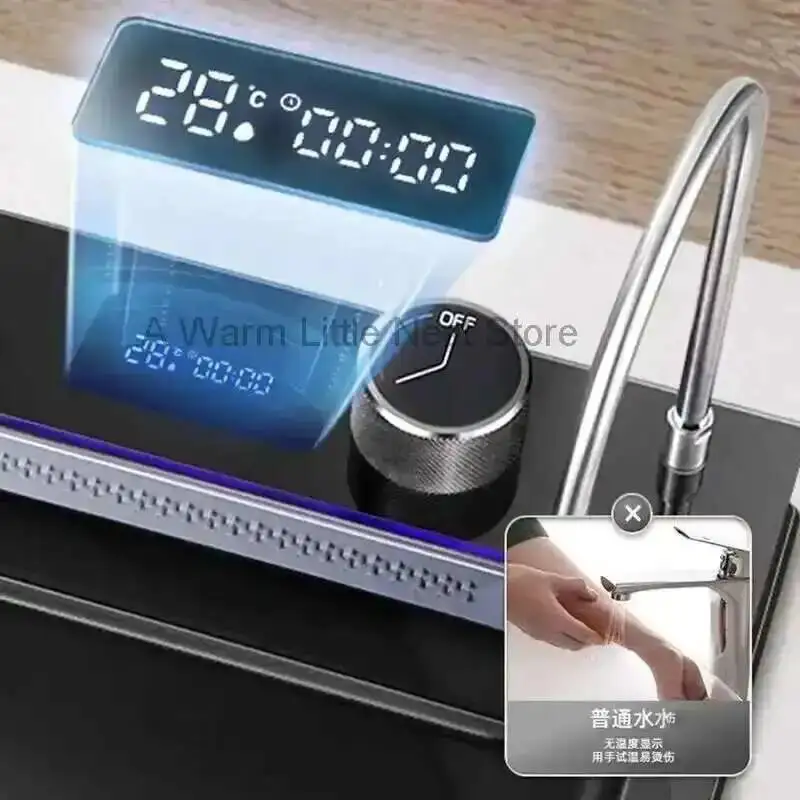 Raindance Waterfall Kitchen Sinks Nano Stainless Steel 304 Home Kitchen Wash Basin Digital Display Embossed Large Single Slot B
Raindance Waterfall Kitchen Sinks Nano Stainless Steel 304 Home Kitchen Wash Basin Digital Display Embossed Large Single Slot B