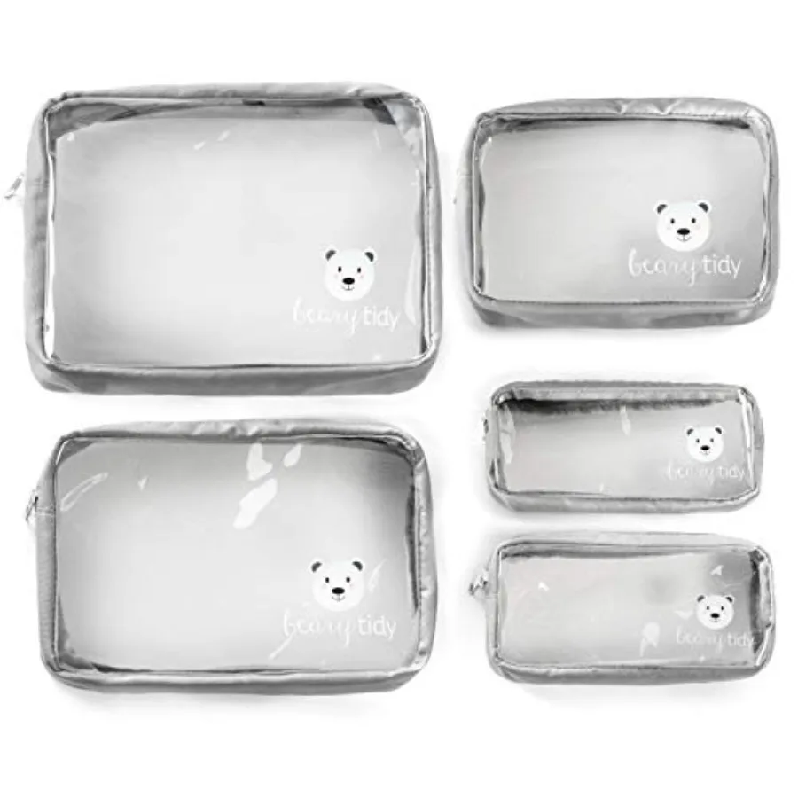 5 Piece Diaper Bag Organizer Pouch Set Clear with Zippers and Nestable
5 Piece Diaper Bag Organizer Pouch Set Clear with Zippers and Nestable