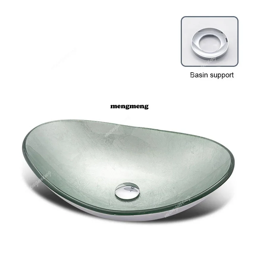 F150 New Oval Washbasin Unique Tempered Glass Basin Sink Faucet Set Ingot Shape Bright Bend Clear Modern Design W/ Chrome Tap D
F150 New Oval Washbasin Unique Tempered Glass Basin Sink Faucet Set Ingot Shape Bright Bend Clear Modern Design W/ Chrome Tap D