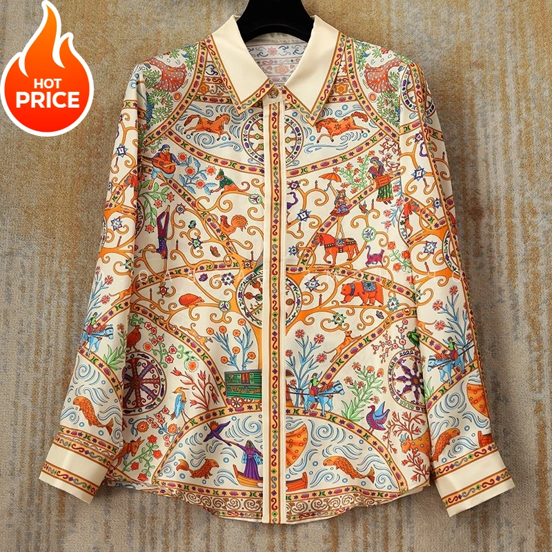 2024 New Fashion Elegant Designer Shirt High Temperament Printing Contrasting Color Shirt High Quality Women Tops
2024 New Fashion Elegant Designer Shirt High Temperament Printing Contrasting Color Shirt High Quality Women Tops