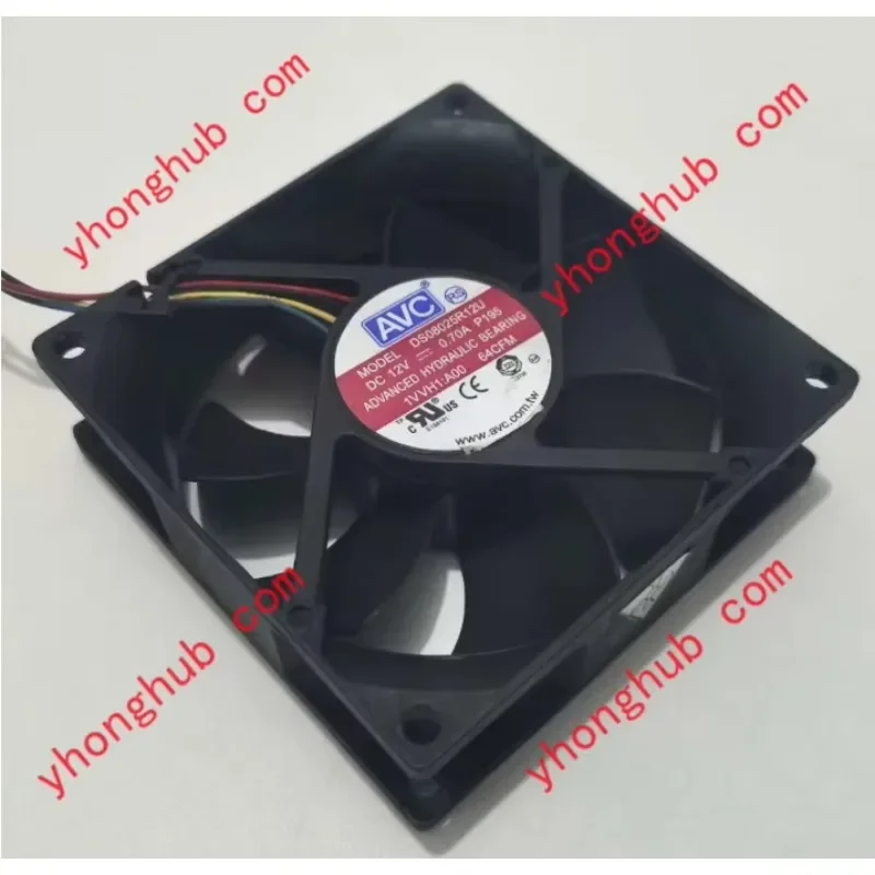 AVC DS08025R12U P195 DC 12V 0.70A 80X80X25mm 4-Wire Server Cooling Fan
AVC DS08025R12U P195 DC 12V 0.70A 80X80X25mm 4-Wire Server Cooling Fan