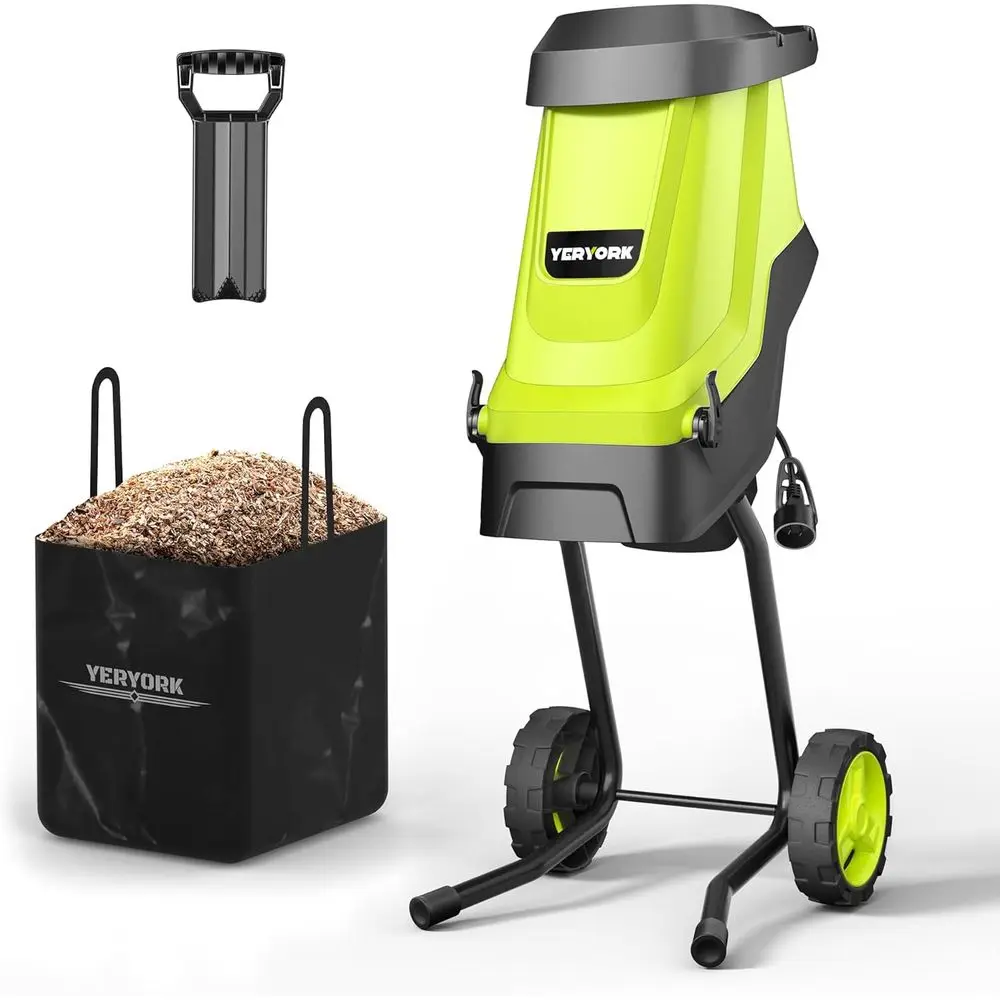 Yeryork Wood Chipper, 15-Amp 1.8" Cutting Diameter Electric Wood Chipper & Shredder with 50L Collection Bag, Eicient Mulcher or
Yeryork Wood Chipper, 15-Amp 1.8" Cutting Diameter Electric Wood Chipper & Shredder with 50L Collection Bag, Eicient Mulcher or