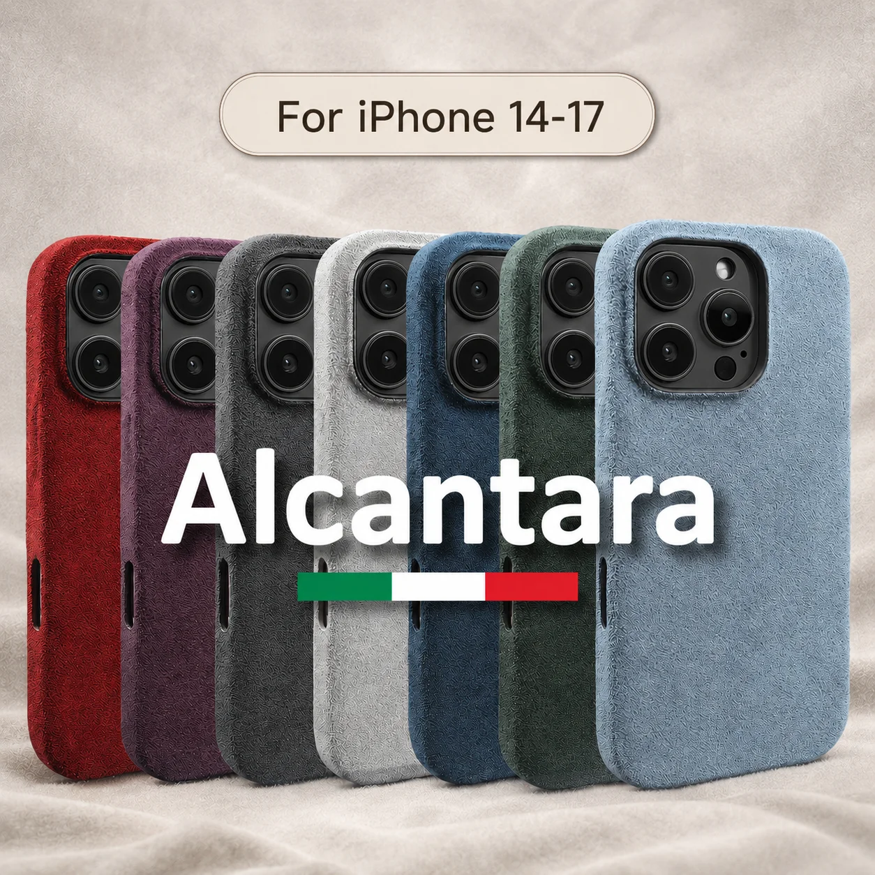 For iPhone14-17 Series 100% Real Italian Imported for Alcantara Magnetic Case with MagSafe Case Smart Button Protective Cover
For iPhone14-17 Series 100% Real Italian Imported for Alcantara Magnetic Case with MagSafe Case Smart Button Protective Cover