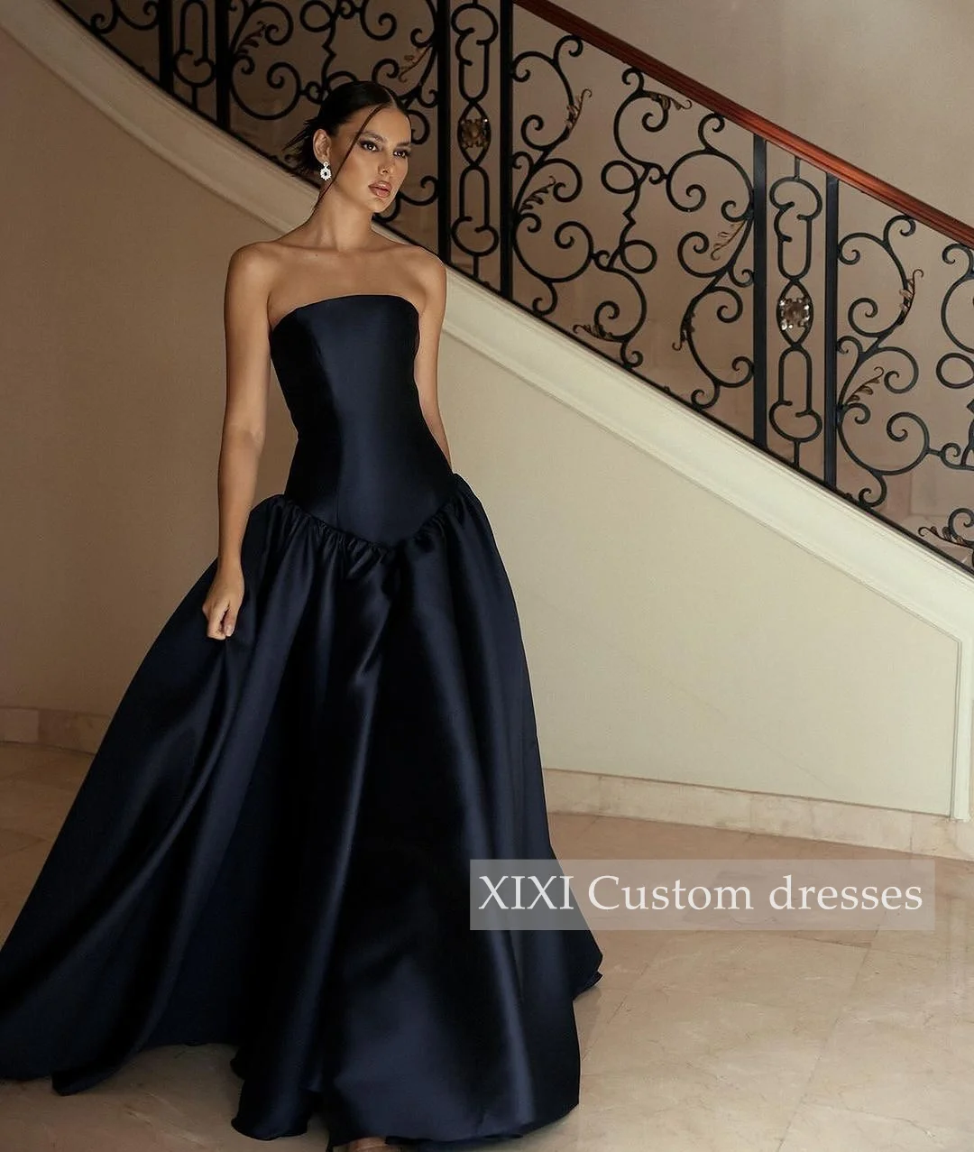 XIXI Evening Dress Customize A-Line Strapless Floor-Length Satin Ruffle Zipper Up Sleeveless Formal Occasion Dresses Party Dress
XIXI Evening Dress Customize A-Line Strapless Floor-Length Satin Ruffle Zipper Up Sleeveless Formal Occasion Dresses Party Dress
