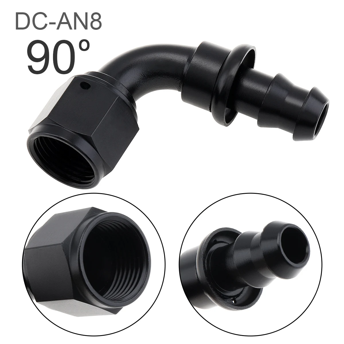 8AN 90 Degree Push Lock Swivel Hose End Fitting for Rubber Fuel Line Easy Installation
8AN 90 Degree Push Lock Swivel Hose End Fitting for Rubber Fuel Line Easy Installation