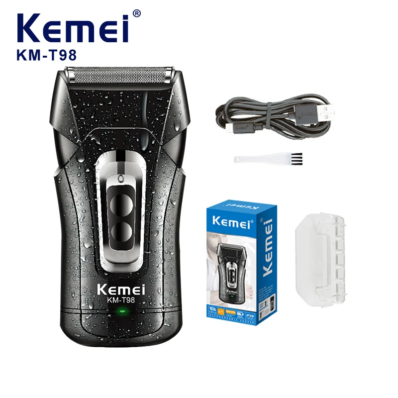 Kemei KM-T98 электробритва профессиональный водонепроницаемый триммер для бороды мужская бритва для сухой или влажной бритвы для лица сабельная бритва
Kemei KM-T98 электробритва профессиональный водонепроницаемый триммер для бороды мужская бритва для сухой или влажной бритвы для лица сабельная бритва