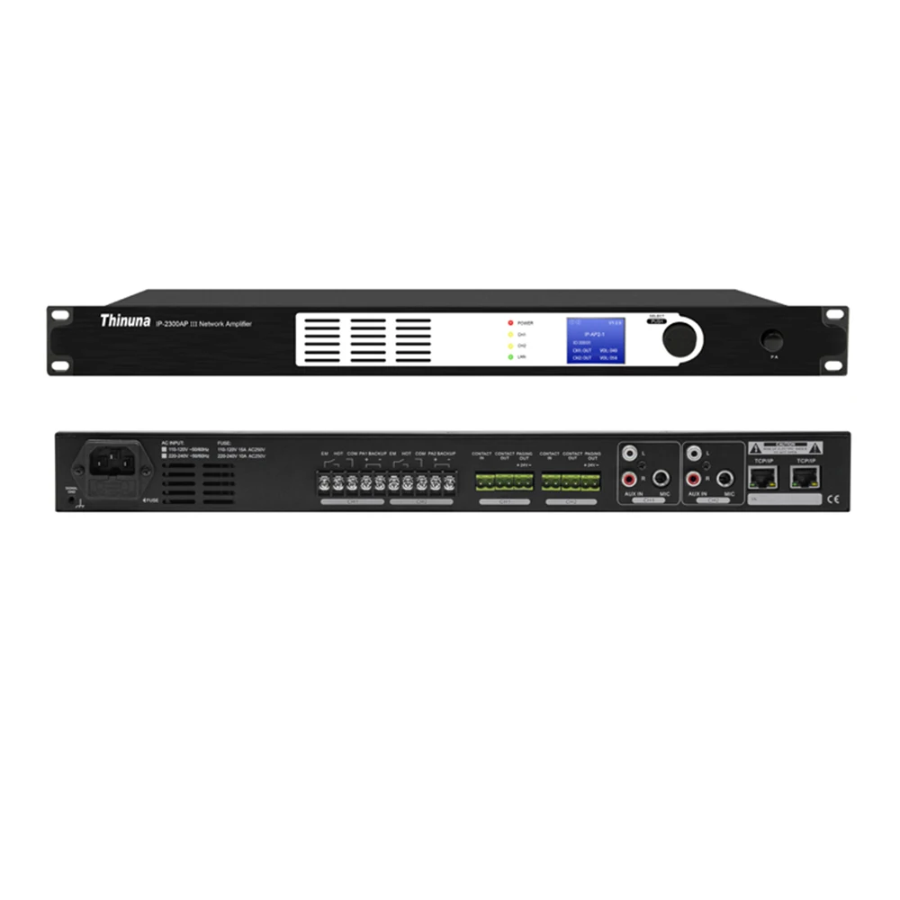 Thinuna IP-2300AP III 2*300W IP Network Audio Power Amplifier with Dual LAN, Fire Alarm Integration & Amplifier Redundancy
Thinuna IP-2300AP III 2*300W IP Network Audio Power Amplifier with Dual LAN, Fire Alarm Integration & Amplifier Redundancy