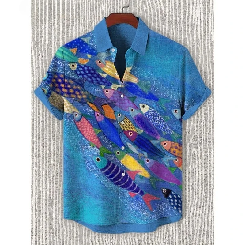 Funny Fish Pattern Hawaiian Shirt for Men Marine Life 3D Printed Shirts Summer Street Short Sleeves Tops Lapel Button Blouse
Funny Fish Pattern Hawaiian Shirt for Men Marine Life 3D Printed Shirts Summer Street Short Sleeves Tops Lapel Button Blouse