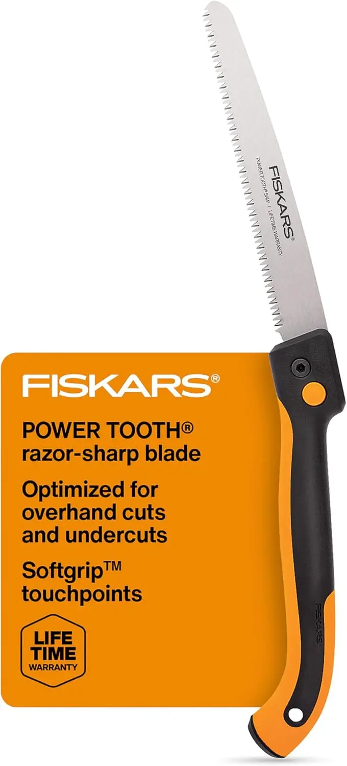 Folding Hand Saw for Tree Trimming, 10-Inch Pruning Saw with Dual Position Locking Blade for Overhand and Under Cuts
Folding Hand Saw for Tree Trimming, 10-Inch Pruning Saw with Dual Position Locking Blade for Overhand and Under Cuts