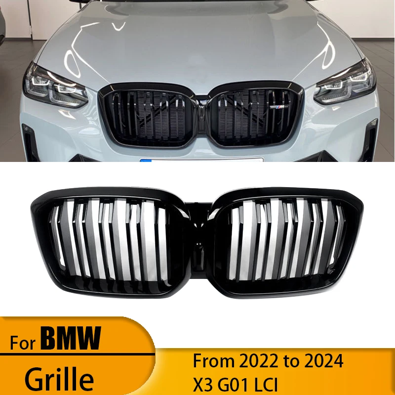 Подходит для BMW X3 G01 lci 2022-2024 годов, глянцевая черная модель, центральная сетка, модифицированная решетка воздухозаборника
Подходит для BMW X3 G01 lci 2022-2024 годов, глянцевая черная модель, центральная сетка, модифицированная решетка воздухозаборника
