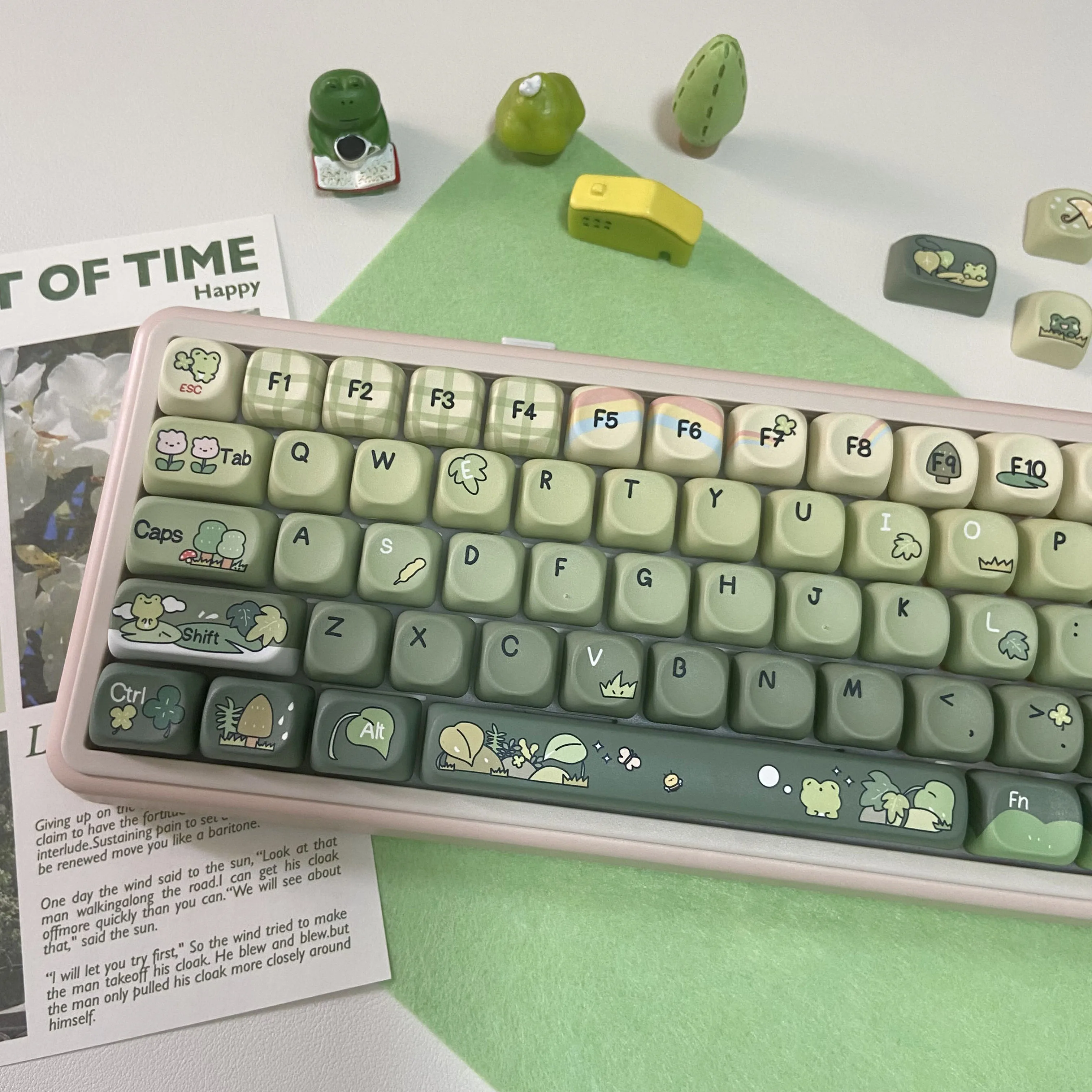 Green Frog Rainy Day Keycaps MOA Profile 5-Side Dye-Sub PBT Full Set with Numpad for 60% 75% TKL 96% 100% MX Mechanical Keyboard
Green Frog Rainy Day Keycaps MOA Profile 5-Side Dye-Sub PBT Full Set with Numpad for 60% 75% TKL 96% 100% MX Mechanical Keyboard