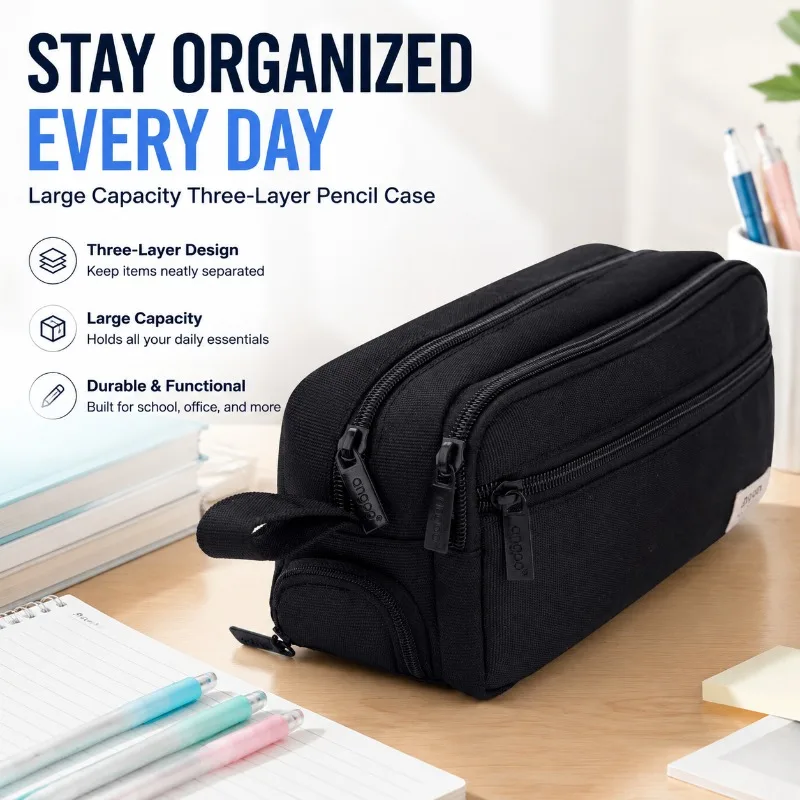 Three-Layer Pencil Case Large Capacity Fabric Stationery Storage Bag for School Office Students Multi-Functional Durable
Three-Layer Pencil Case Large Capacity Fabric Stationery Storage Bag for School Office Students Multi-Functional Durable