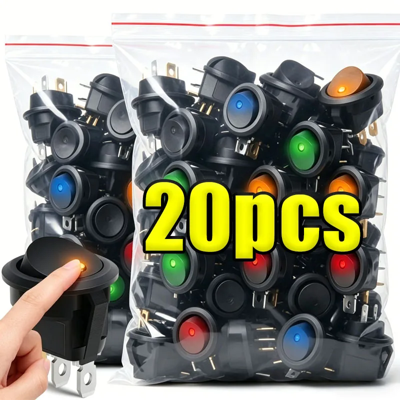 1/20pcs 12V LED Boat Switch with Light Car Truck Rocker Switch on/Off Control SPST 3 Pin 2 Position for Marine Auto
1/20pcs 12V LED Boat Switch with Light Car Truck Rocker Switch on/Off Control SPST 3 Pin 2 Position for Marine Auto