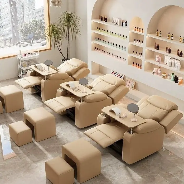 Multi-Purpose Nail Salon Sofa Chair with Massage Feature Modern Design Adjustable and Leather Foot Bath Chair
Multi-Purpose Nail Salon Sofa Chair with Massage Feature Modern Design Adjustable and Leather Foot Bath Chair