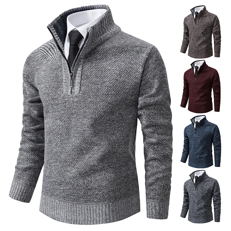 New Men's Pullover Autumn And Winter Knitwear Solid Color With A Bottom Shirt Grab Fleece Warm And Comfortable Sweater
New Men's Pullover Autumn And Winter Knitwear Solid Color With A Bottom Shirt Grab Fleece Warm And Comfortable Sweater