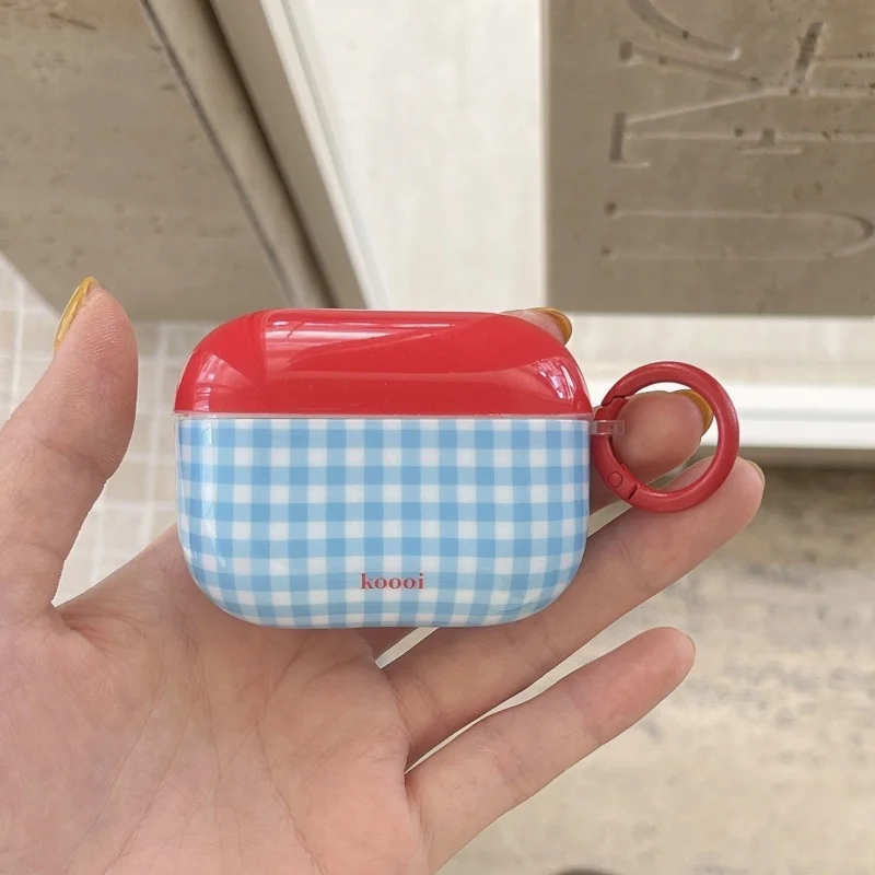 New Blue red plaid style IMD earphone case with mushroom hook for Apple Airpods 1 2 Pro pro2 airpods 3 Airpods 4
New Blue red plaid style IMD earphone case with mushroom hook for Apple Airpods 1 2 Pro pro2 airpods 3 Airpods 4