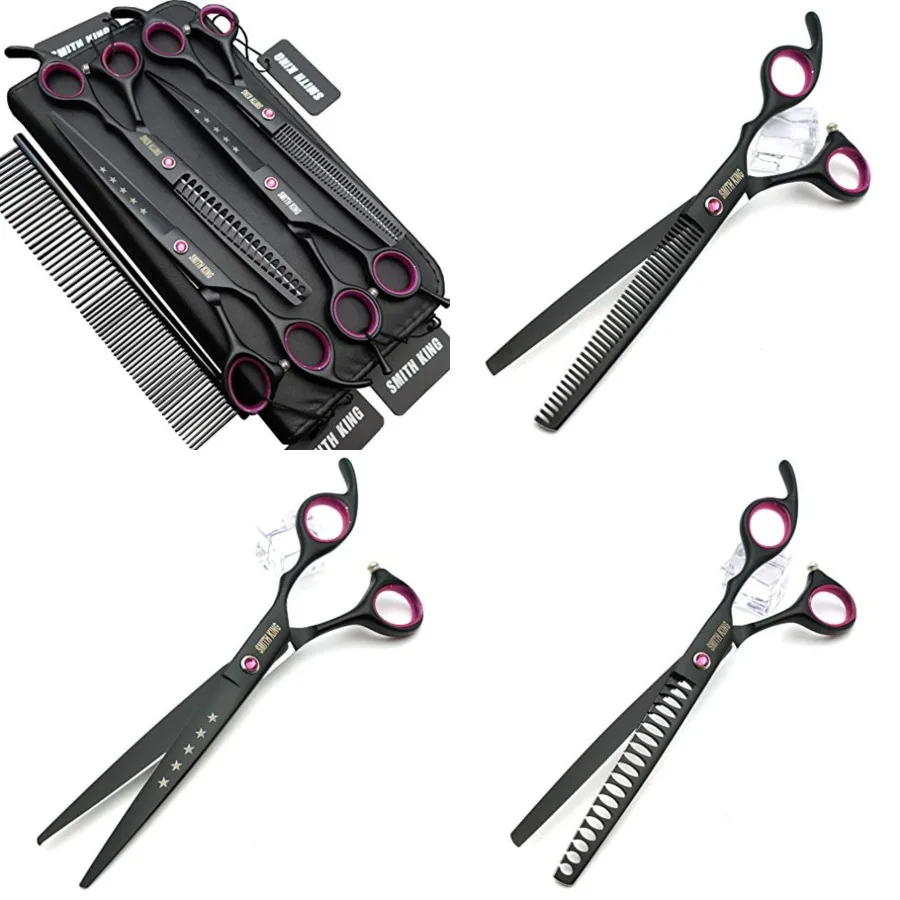 7.0 inches Professional Dog Grooming Scissors Set Straight and thinning and Curved and chunkers 4pcs in 1 Set with Comb
7.0 inches Professional Dog Grooming Scissors Set Straight and thinning and Curved and chunkers 4pcs in 1 Set with Comb