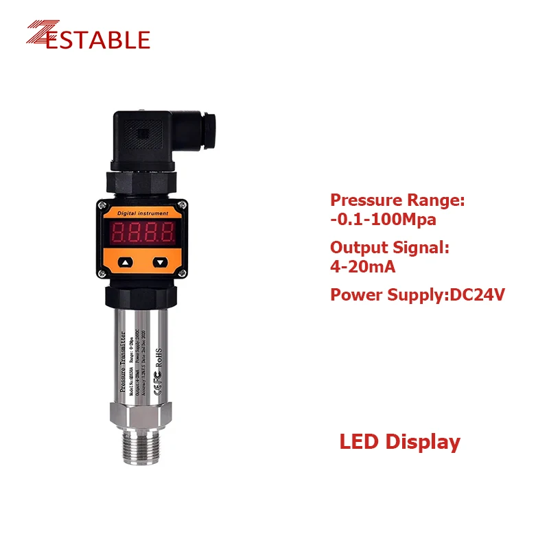 LED Pressure Transmitters 0-1000barbar Oil Water Gas Liquid ZA-PE300 Pressure Transducer 4-20mA Output M20*1.5
LED Pressure Transmitters 0-1000barbar Oil Water Gas Liquid ZA-PE300 Pressure Transducer 4-20mA Output M20*1.5